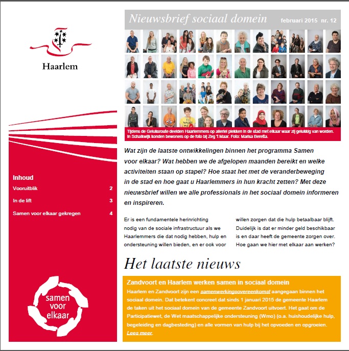 Nieuwsbrief samen voor elkaar nr 12, februari 2015