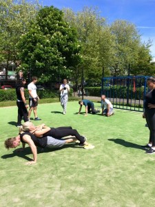 Calisthenics-park in het Reinaldapark.