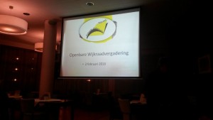 Mooie opkomst openbare wijkraadvergadering 2 februari 2016.