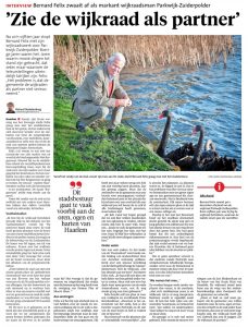 Bernard Felix zwaait af als markant wijkraadsman Parkwijk-Zuiderpolder-Penningsveer