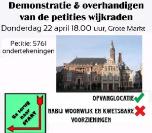 Oproep demonstratie, donderdag 22 april 2021 aanvang 18.00 uur