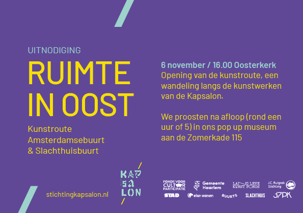 UITNODIGING RUIMTE IN OOST – KUNSTROUTE