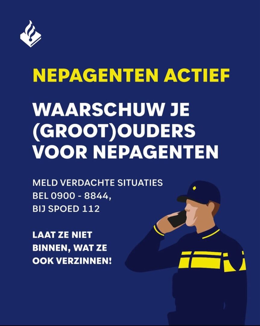 Let op: Nepagenten actief