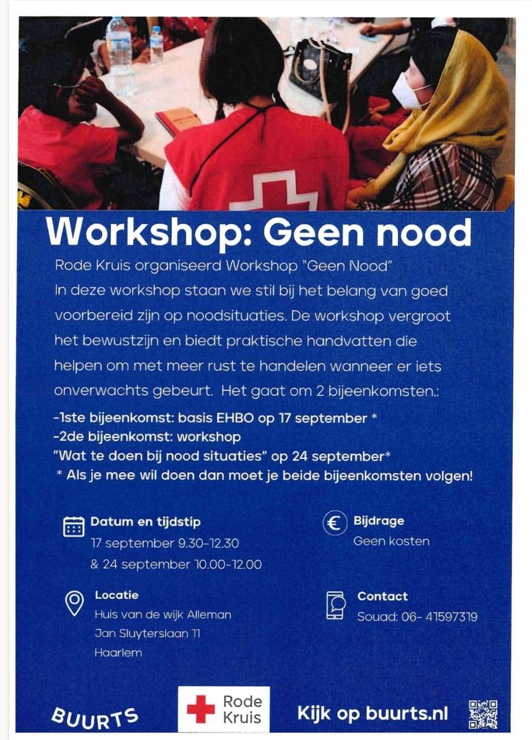 Workshop “Geen Nood” in de Alleman, 17 & 24 september